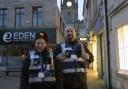 Street Wardens Sally Ford and Stephen Pink in Fore Street after starting their first Friday night shift in Trowbridge.